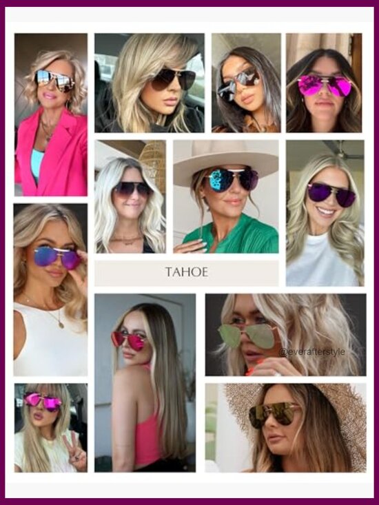 Oversized Aviator Sunglasses with UV400 Protection main image 6